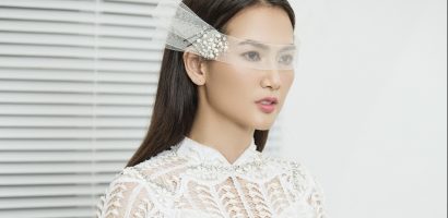 Diễn viên Anh Thư nữ tính hóa cô dâu khi diện áo dài Minh Châu
