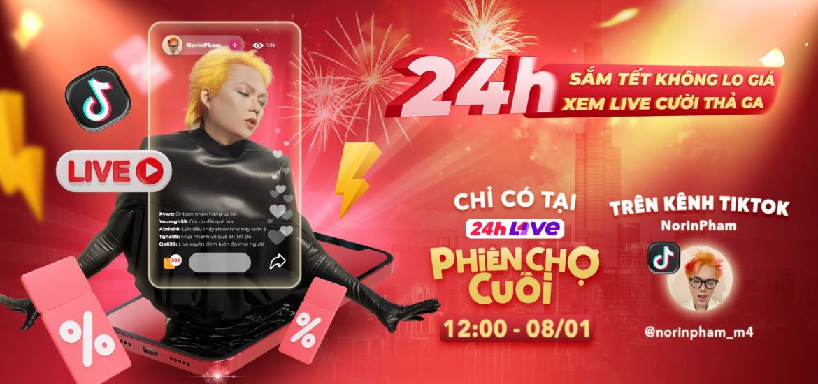 Hot TikToker Phạm Thoại livestream 24h liên tục trong chương trình lần đầu tiên xuất hiện tại Việt Nam