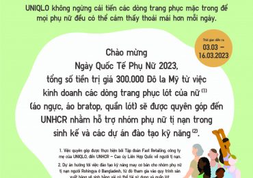 Tập Đoàn Fast Retailing Quyên Góp 300.000 Đô La Mỹ Hỗ Trợ Dự Án Dành Cho Phụ Nữ Tị Nạn