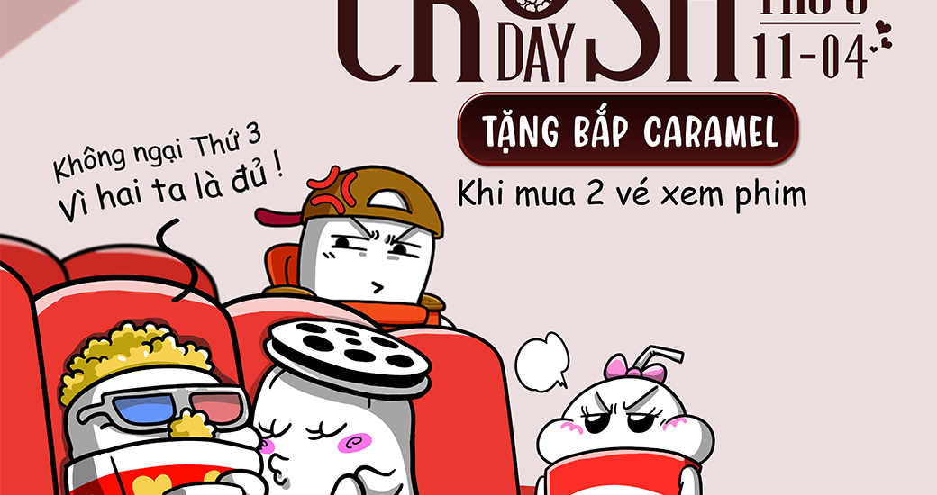 Crush Day 11/4 – Lotte Cinema tặng 1 bắp caramel khi mua 2 vé xem phim