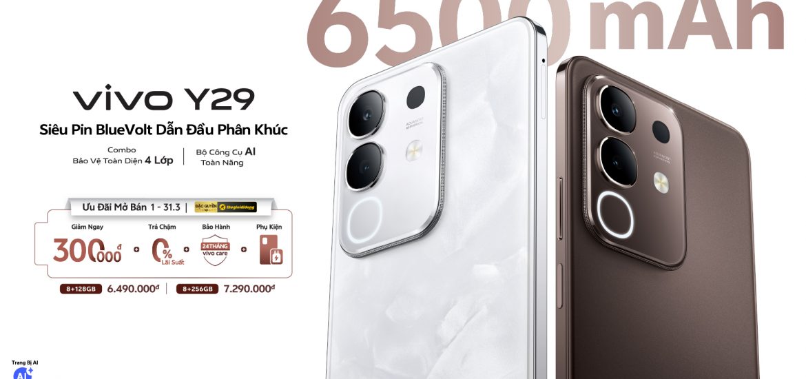 vivo Y29 chính thức ra mắt: Siêu pin BlueVolt 6.500mAh dẫn đầu phân khúc