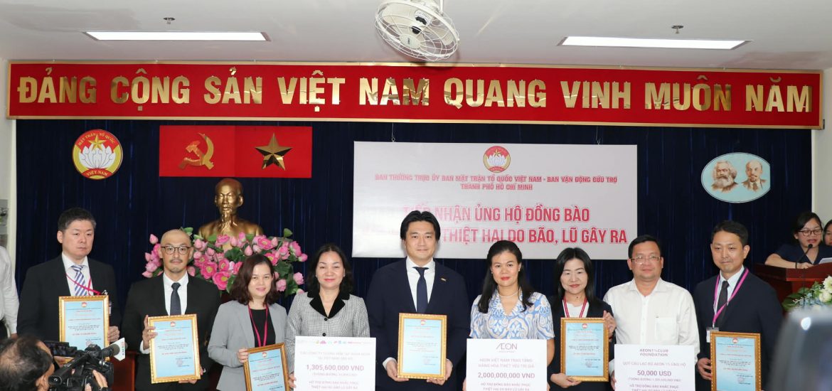 Tập đoàn Aeon hỗ trợ người dân bị ảnh hưởng bởi bão Matmo và Bualoi với tổng trị giá hơn 4,6 tỷ đồng