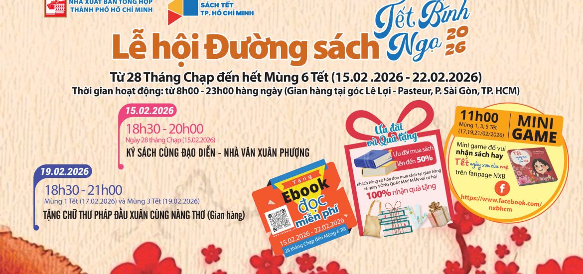 Nhà xuất bản Tổng hợp TP.HCM tham gia Lễ hội Đường Sách TP.HCM Tết Bính Ngọ 2026